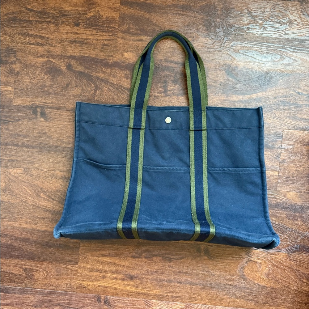 Hermes Blue and Green Tote Bag Classic Design Everyday Use